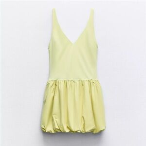 Zara Light Yellow Mini Dress